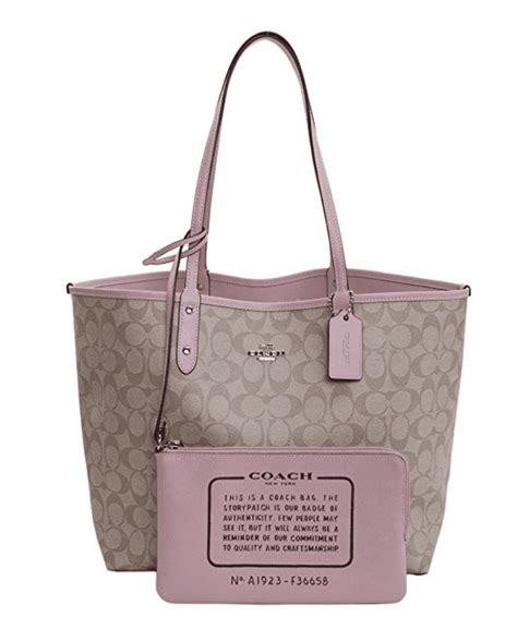 reversible city tote coach pink.